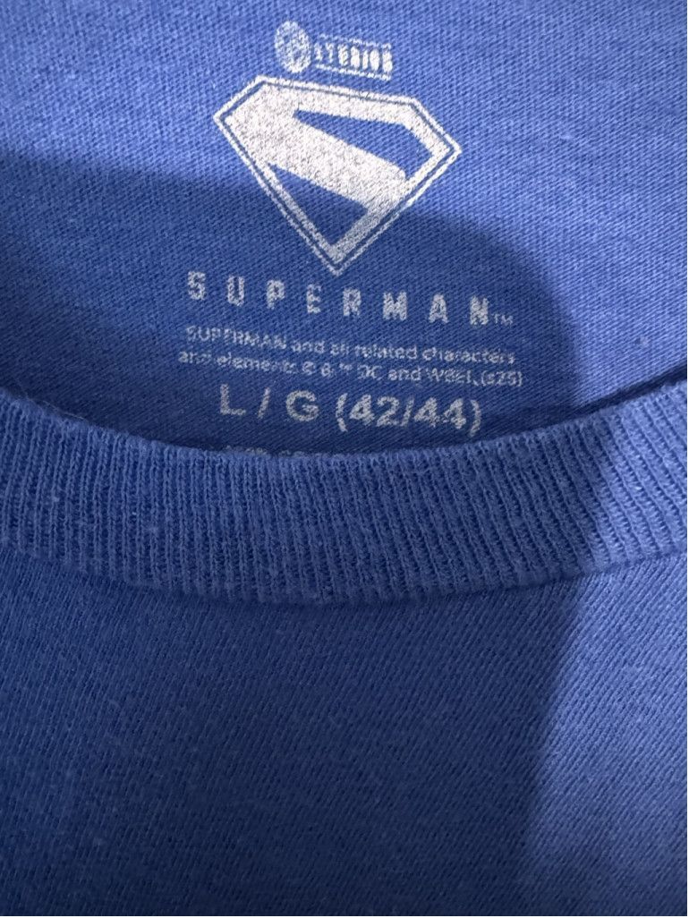 DC Comics Superman T-Shirt Men Sz L Blue DC Comics Size US L / EU 52-54 / 3 - 3 Thumbnail