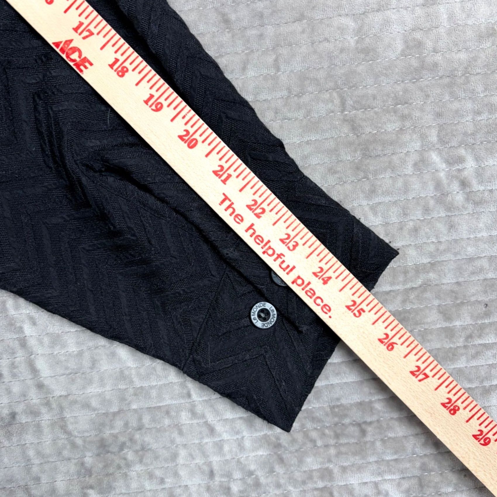 Vintage Le Monde Homme Couture XL Black Textured Chevron Button Down Shirt Long Sleeve Size US XL / EU 56 / 4 - 5 Thumbnail