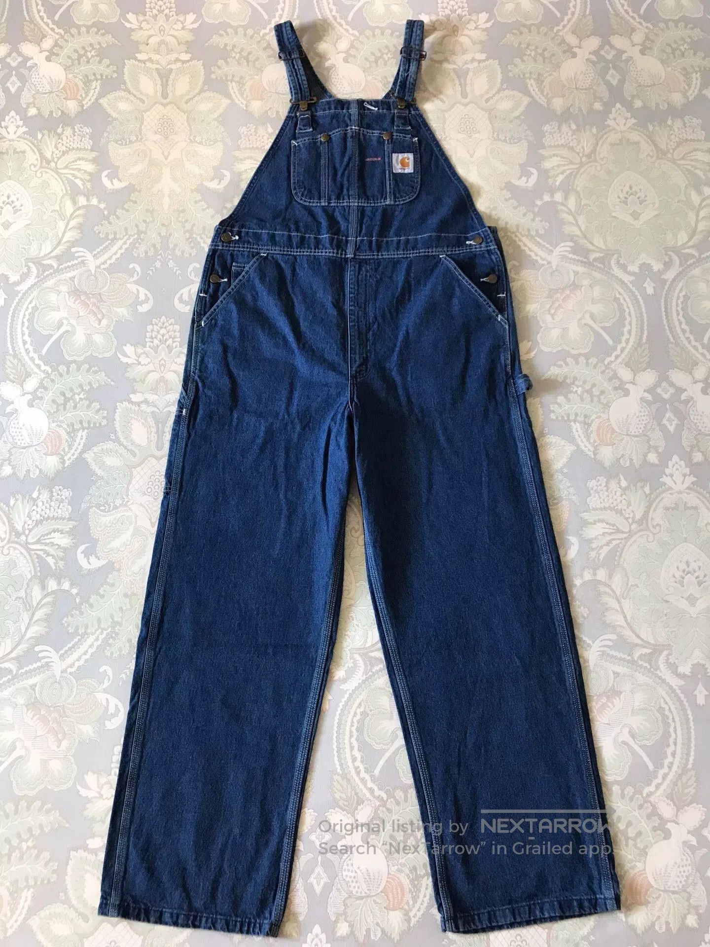 Carhartt Carhartt R07 W38L30 Washed Denim Overalls. Size US 38 / EU 54 - 3 Thumbnail