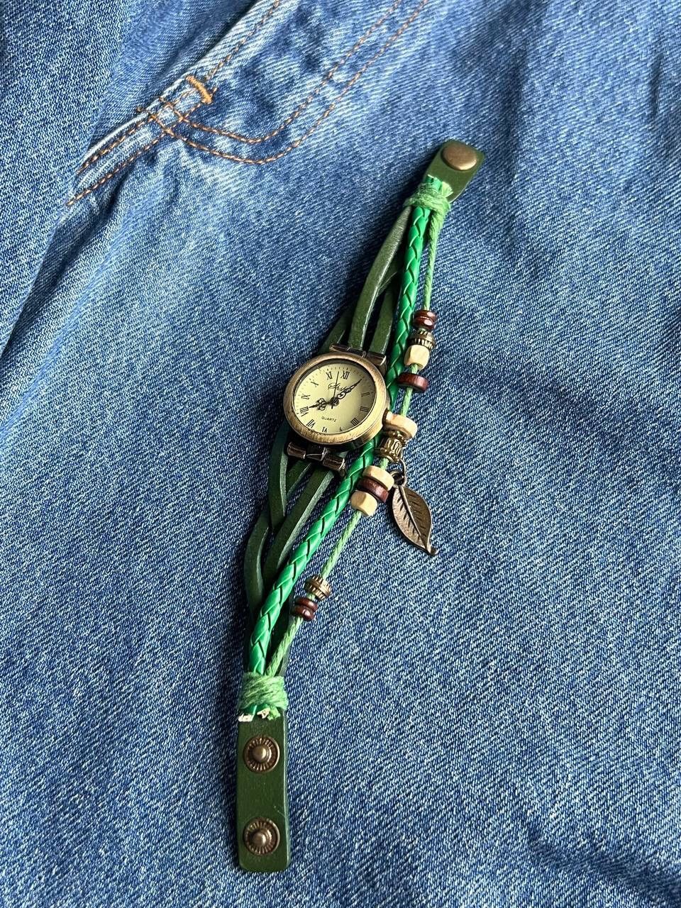 Japanese Brand × Vintage Vintage Japanese style futuristic Watch Green Amulet Leaf 🍃 Size ONE SIZE - 6 Thumbnail
