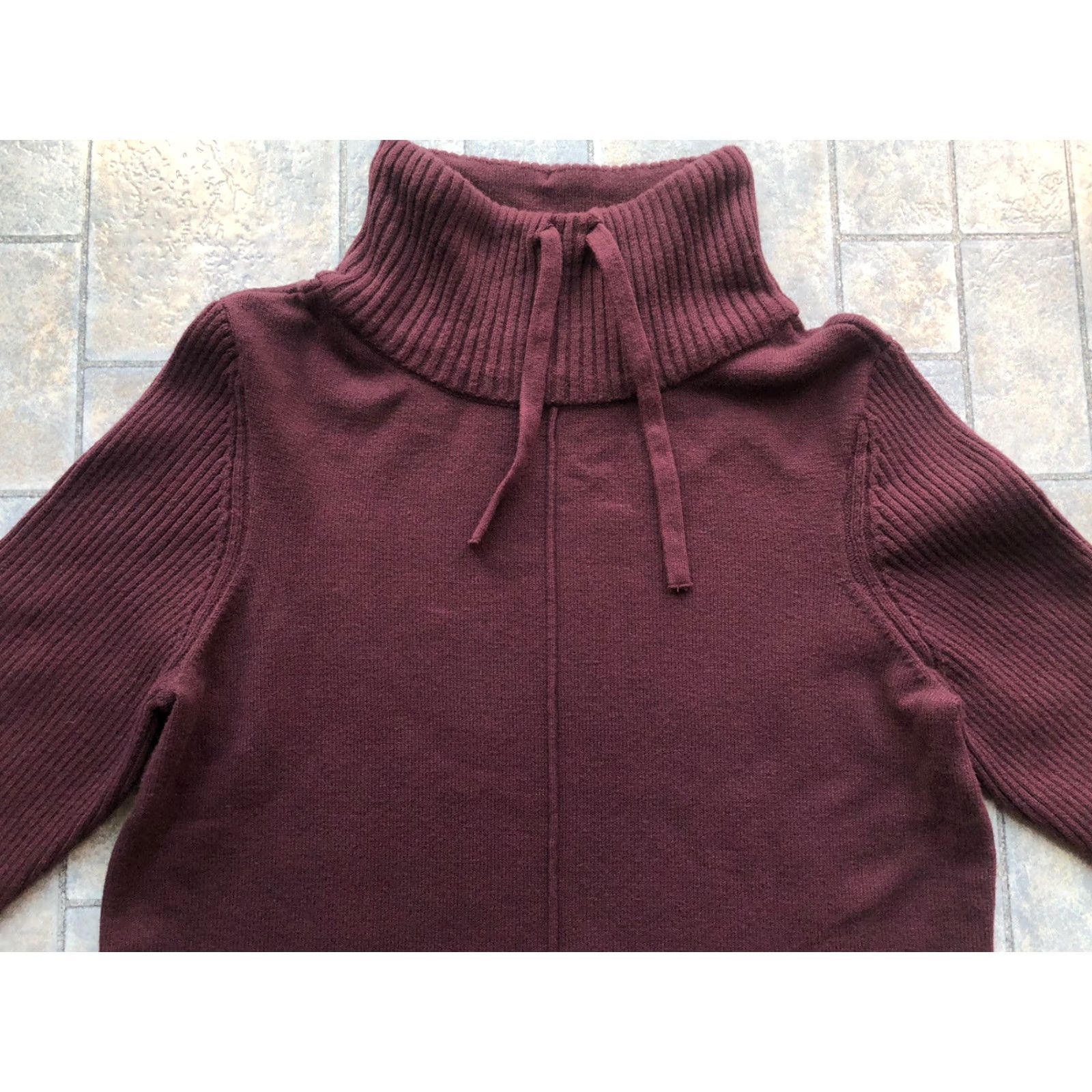 Vintage NWT Sonoma Cowl Neck Knit Sweatshirt Purple Medium Women Slit Long Sleeve Pullover Sweater Size M / US 6-8 / IT 42-44 - 3 Thumbnail