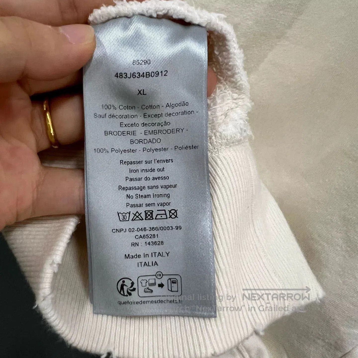 Dior dior logo embroidered sweatshirt in beige. Size US XL / EU 56 / 4 - 4 Thumbnail