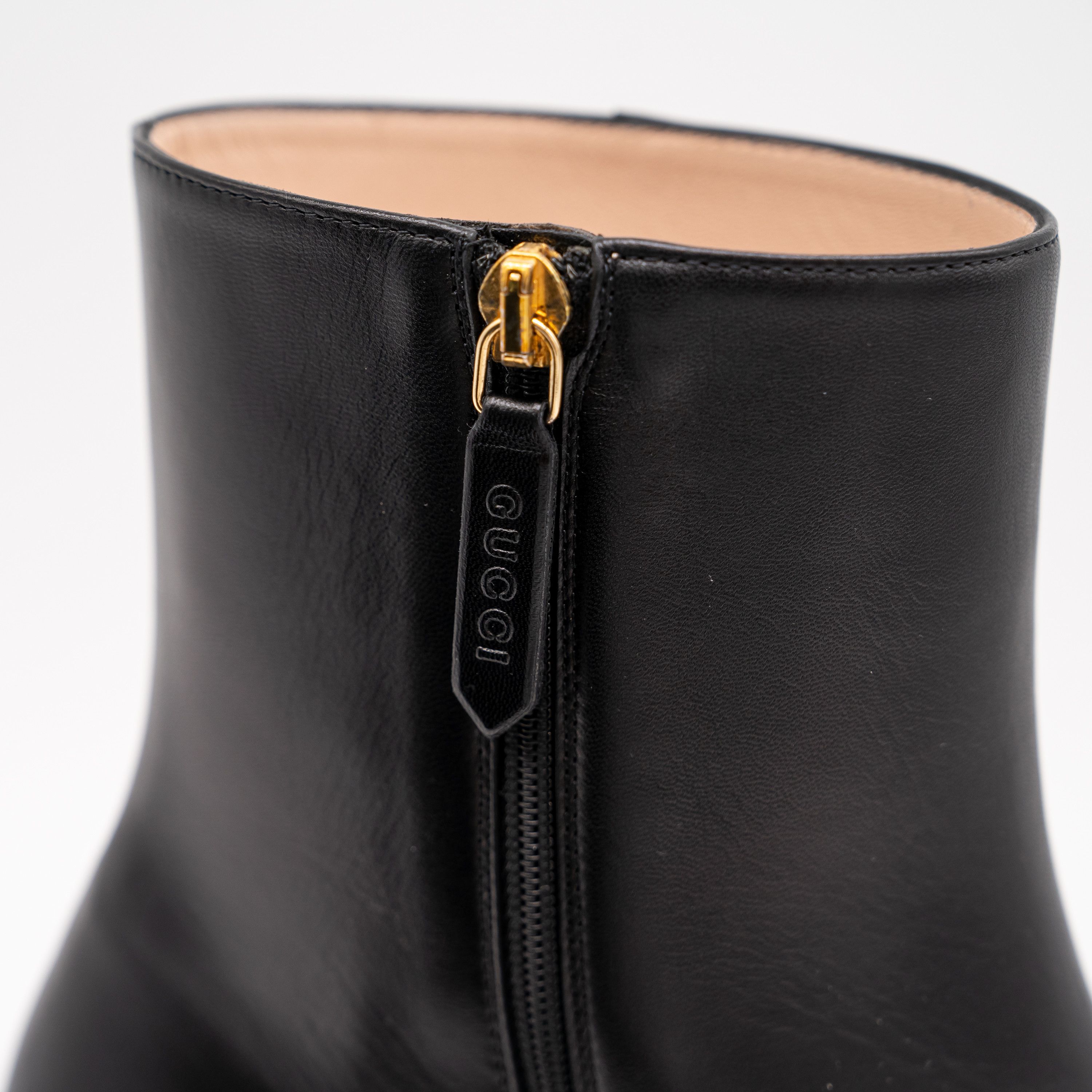 Gucci 41G 11 US Gucci GG Blondie Black Leather Ankle Boots Gold Size US 11 / IT 41 - 11 Thumbnail