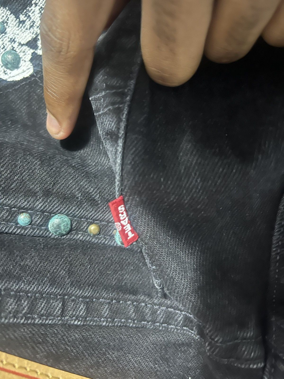 DENIM TEARS × Levi's x Levi's 501 Cotton Rhinestone Wreath Jeans Black Size US 30 / EU 46 - 10 Thumbnail