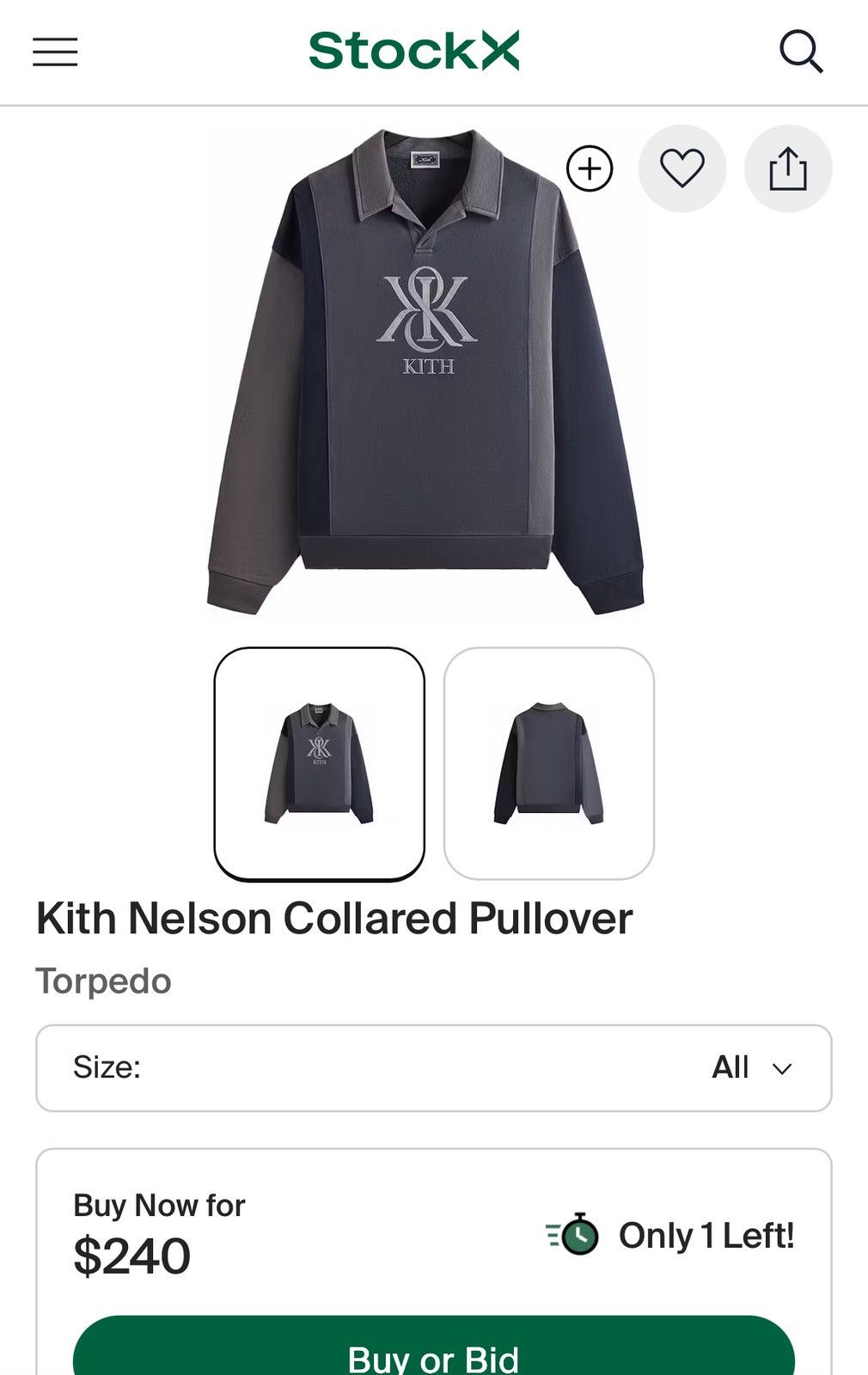 Kith Kith Nelson Collared Pullover Torpedo | Grailed