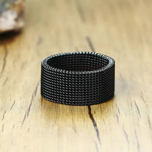 Jewelry STAINLESS STEEL BLACK RING Size ONE SIZE - 8 Thumbnail