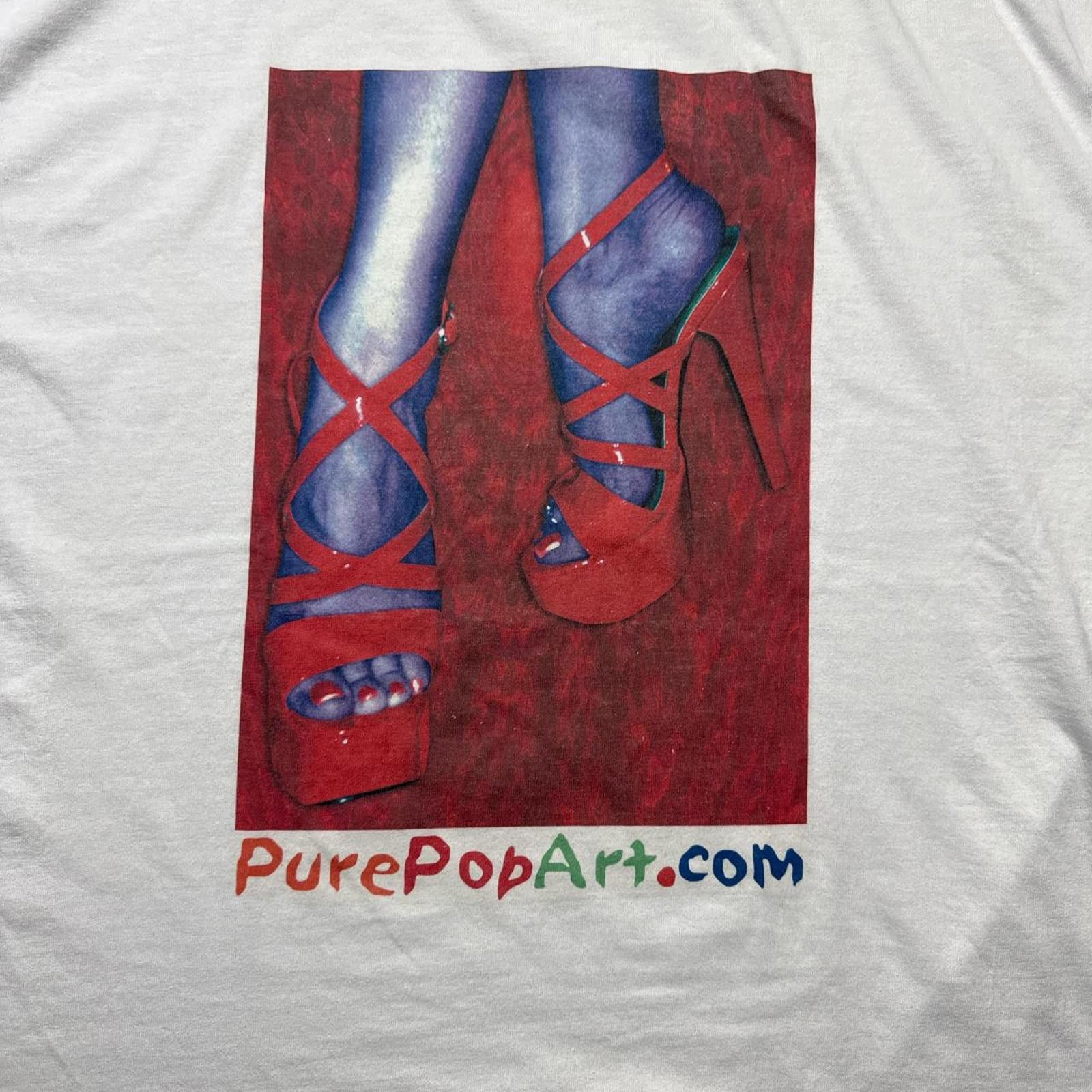Jerzees Red Heels Pure Pop Art Vintage Y2k Graphic T-Shirt Size US XL / EU 56 / 4 - 2 Thumbnail