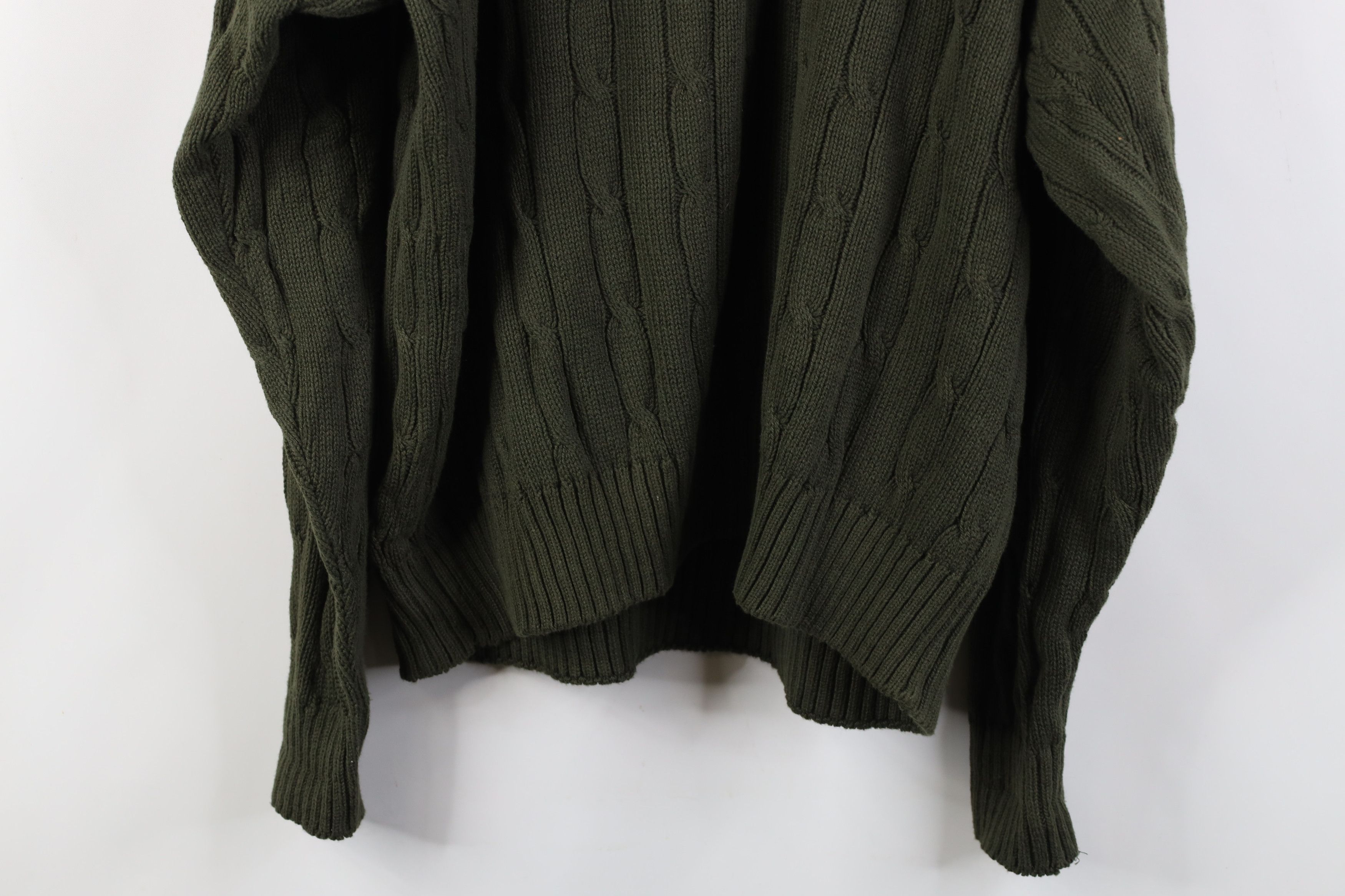 Vintage 90s Izod Chunky Knit Crewneck Sweater Green USA