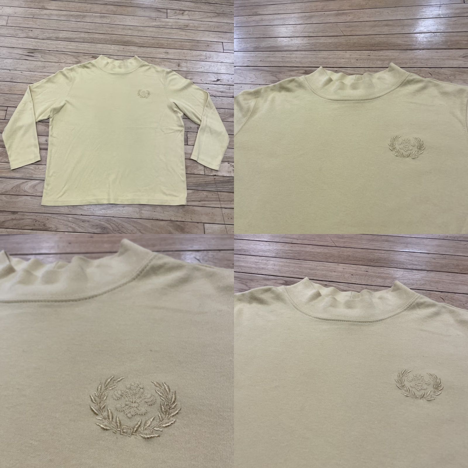 Blair VINTAGE Blair Mock Neck Crop Sweater 3/4 Sleeve Yellow Crest Adult M 80s Pullover Size US M / EU 48-50 / 2 - 11 Thumbnail