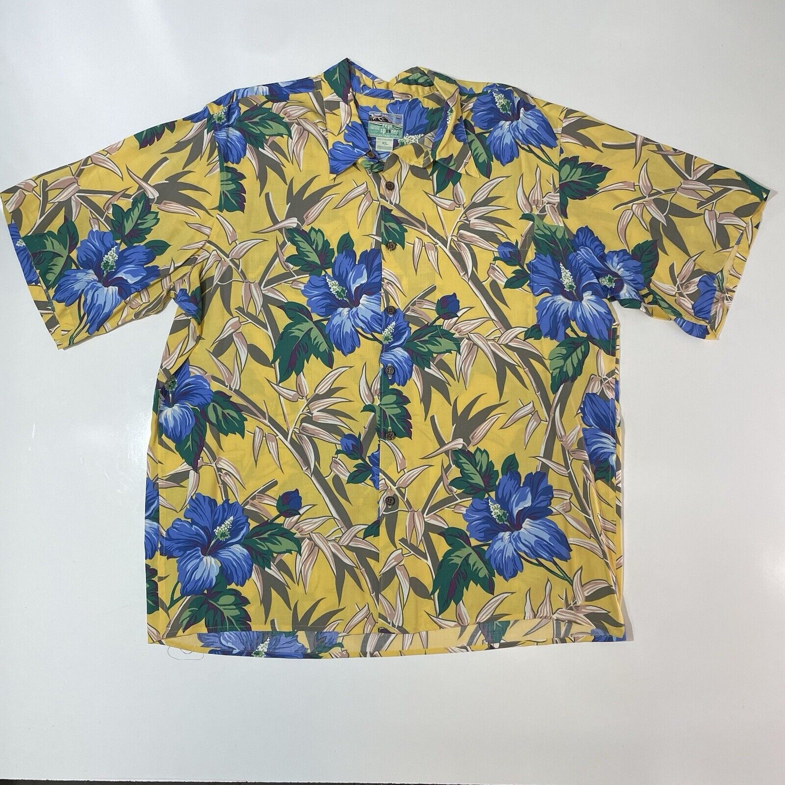 Reyn Spooner VTG Reyn Spooner Men’s Hawaiian Camp Shirt Yellow Blue XL Size US XL / EU 56 / 4 - 1 Thumbnail