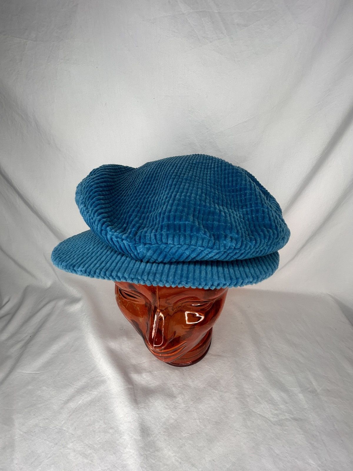 Vintage Vtg 90’s Teal Corduroy Flat Cap Hat 100% Cotton Size ONE SIZE - 2 Thumbnail