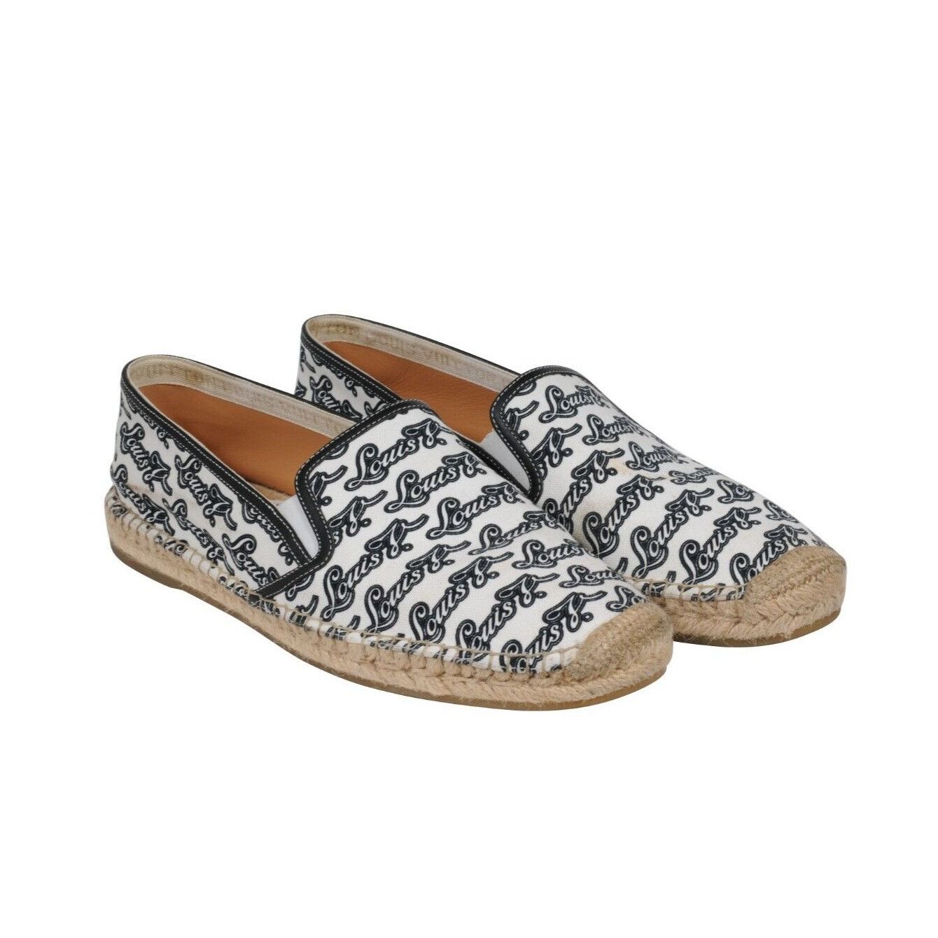 Louis Vuitton Logo Espadrilles White Black Size US 11.5 / EU 44-45 - 16 Thumbnail