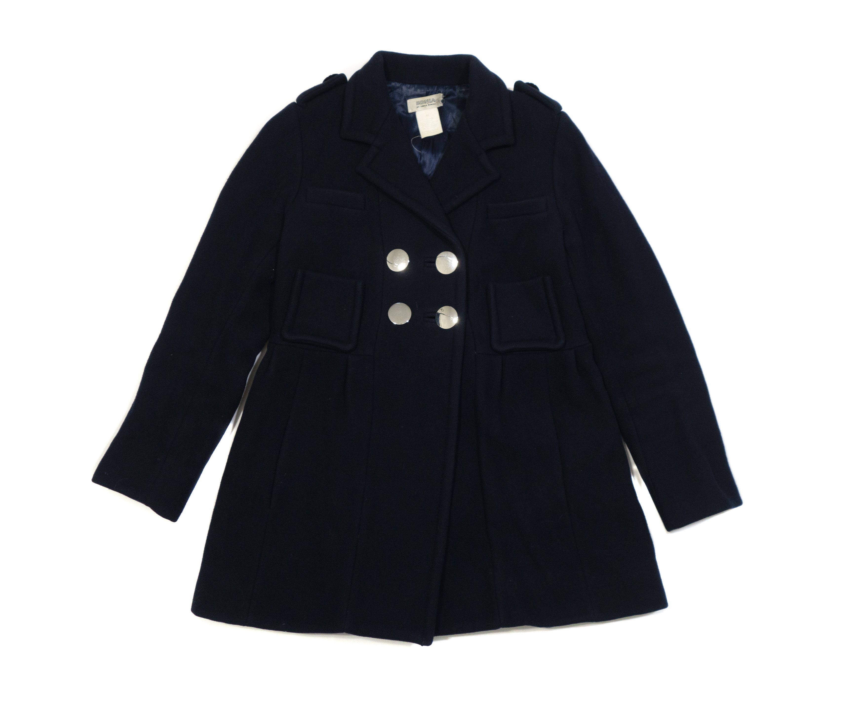 Sonia Rykiel 00s Sonia By Sonia Rykiel Wool Pea Coat Jacket Size S / US 4 / IT 40 - 1 Thumbnail