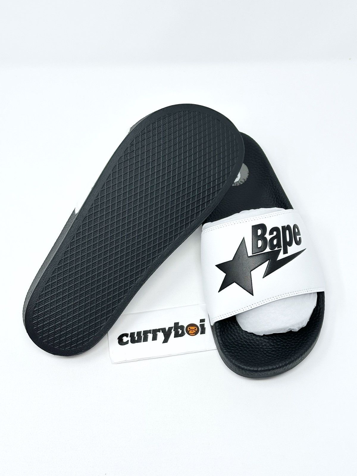 Bape BAPE Bag 2022 Premium Japan Exclusive Pack Slides White Size US 8 / EU 41 - 8 Thumbnail