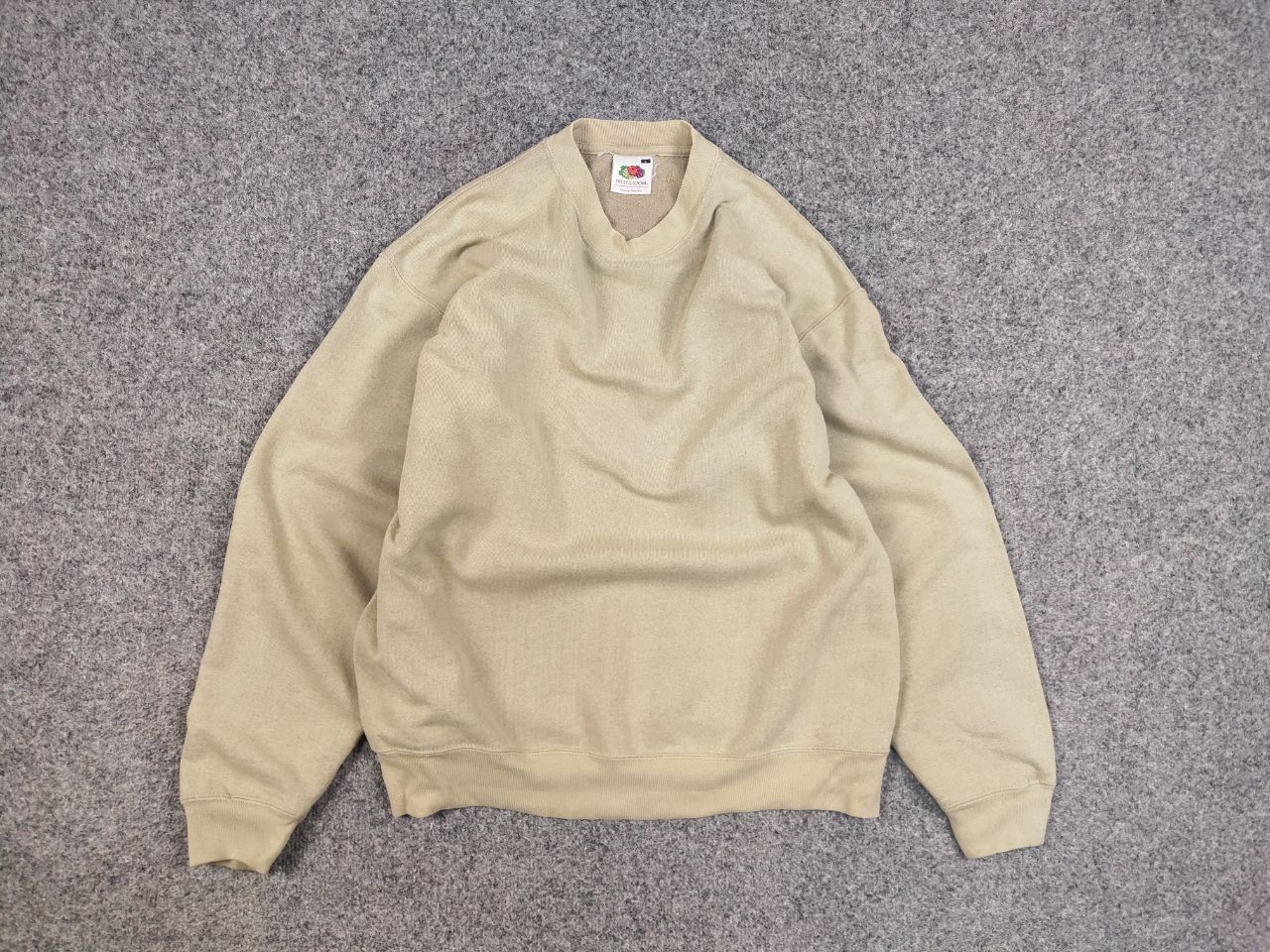 Fruit Of The Loom Vintage 90's Fruit Of The Loom Blank Crew Chek Sweatshirt Size US L / EU 52-54 / 3 - 12 Thumbnail