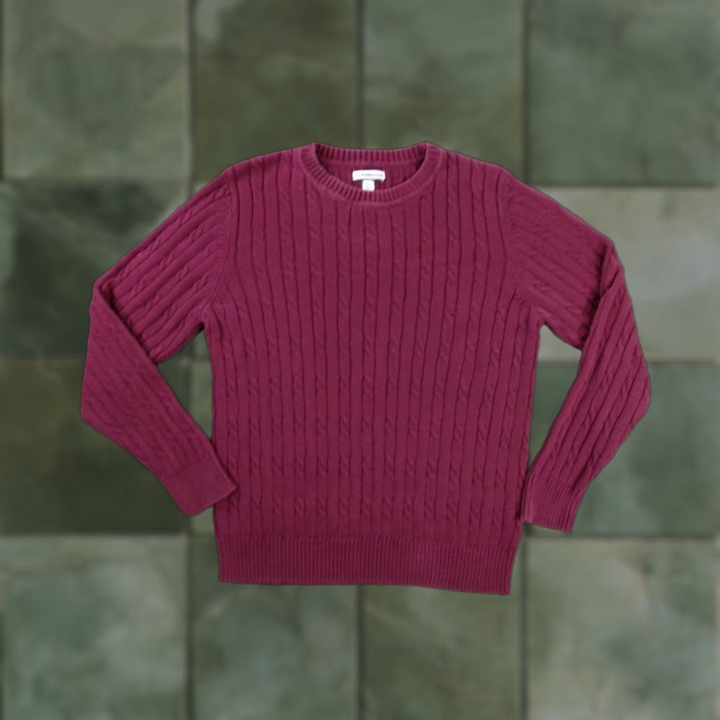 Croft & Barrow CROFT & BARROW Women's XL Red Cable Knit Sweater Pullover Cozy Comfy Classic Preppy Size XL / US 12-14 / IT 48-50 - 1 Thumbnail