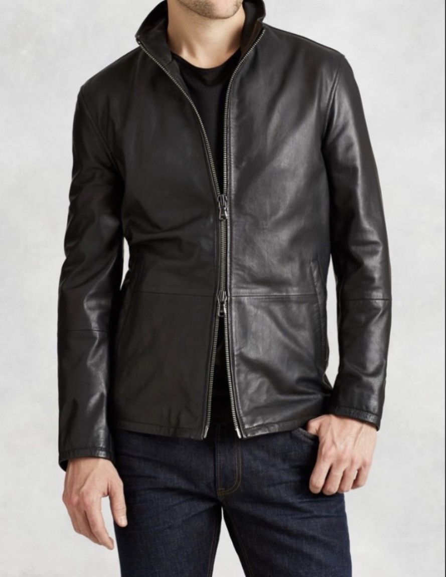 John Varvatos Slim Fit Leather Jacket. Medium. Size US M / EU 48-50 / 2 - 1 Thumbnail