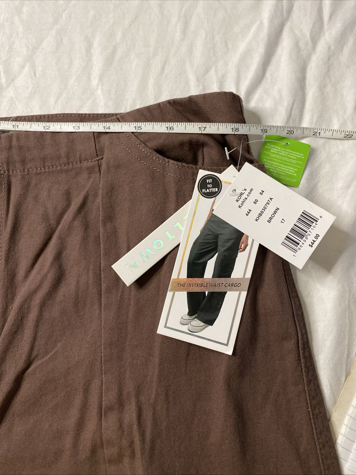 Other Tinseltown Cargo Pants Womens Baggy Brown Kohls Sz 17/33 NWT Size 33" - 4 Thumbnail