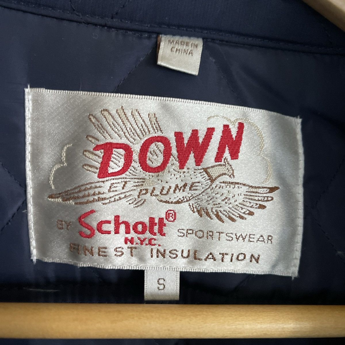 Schott Schott NYC Mens Down-filled Quilted Jacket Navy Blue - Small Size US S / EU 44-46 / 1 - 3 Thumbnail