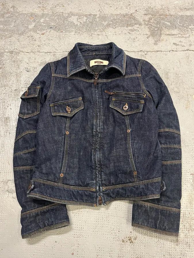 Moschino 2000s Moschino Cargo Navy Brut Denim Jacket Size M / US 6-8 / IT 42-44 - 4 Thumbnail