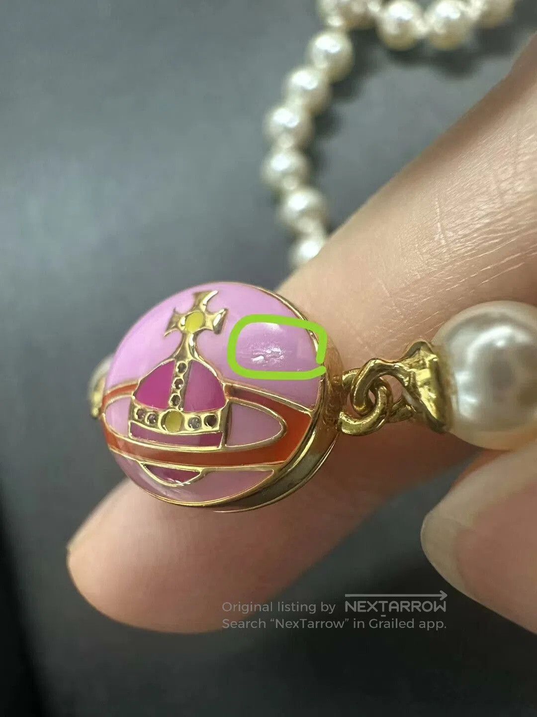 Vivienne Westwood vivienne westwood pearl necklace with enamel clasp. Size ONE SIZE - 3 Thumbnail
