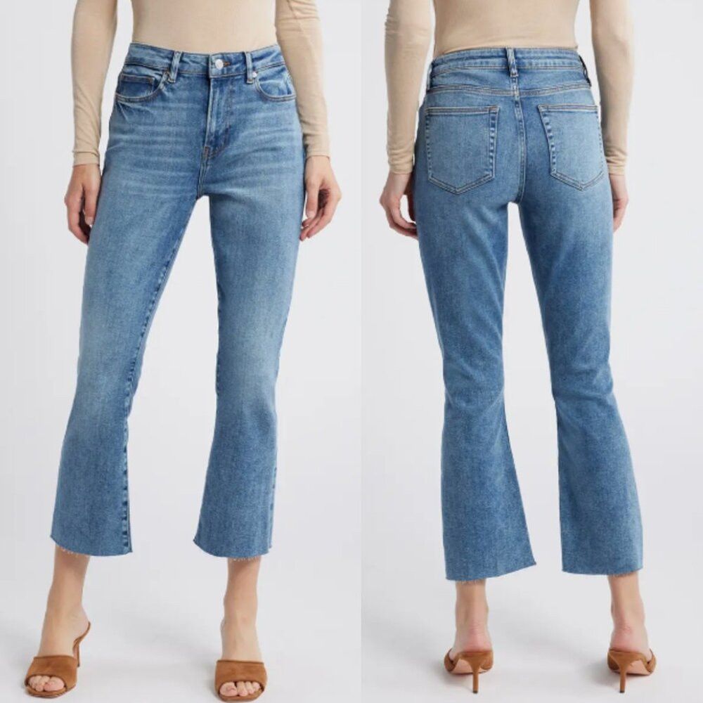 Frame NWT New Frame Le Crop Raw Hem Mini Bootcut Jeans In Rowley Size 34" / US 12 / IT 48 - 1 Thumbnail