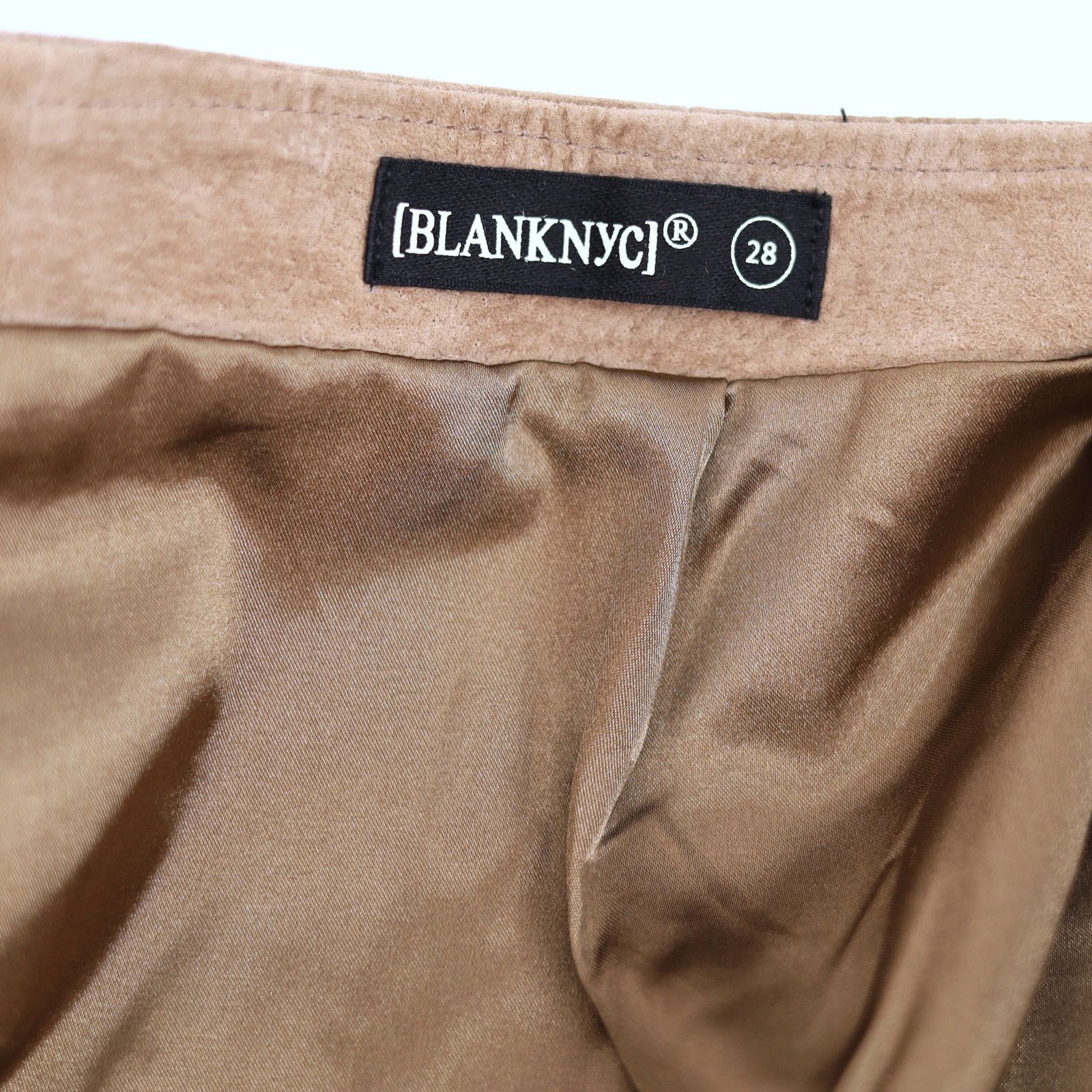 BLANKNYC BLANK NYC Women Tan Suede Leather Moto Mini Skirt Size 28 Size 28" / US 6 / IT 42 - 4 Thumbnail