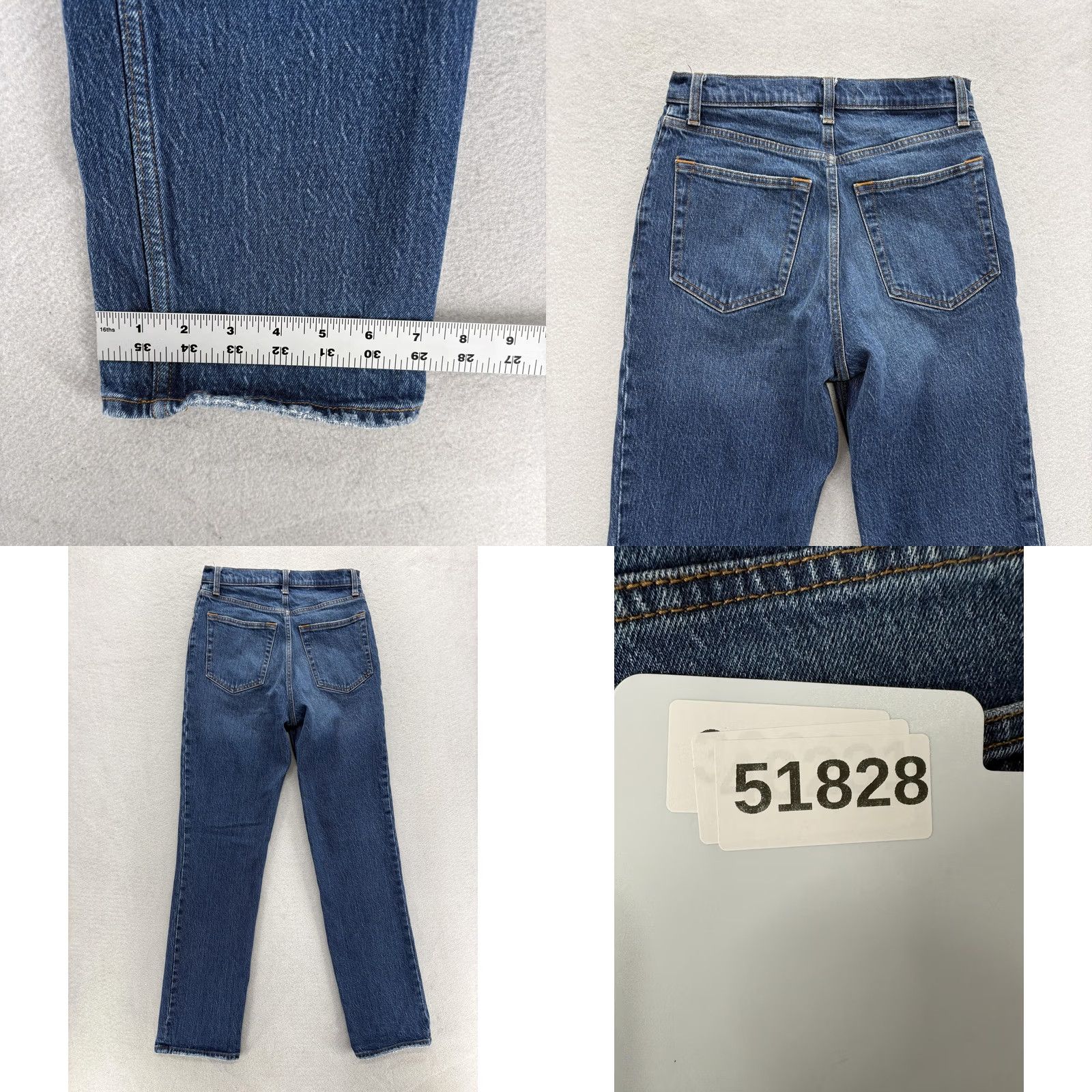Abercrombie & Fitch Abercrombie & Fitch Jeans Womens 2 Straight 26 Blue High Rise 90s Denim Stretch Cotton Blend Spandex Size 26" / US 2 / IT 38 - 8 Thumbnail