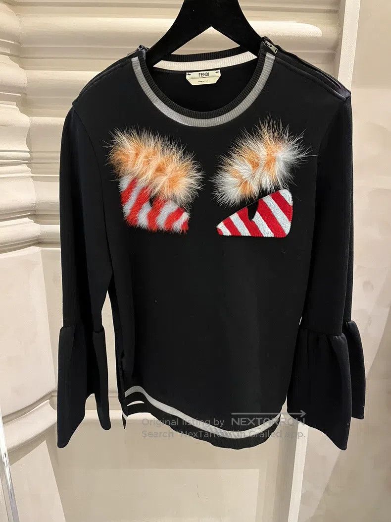 Fendi Fendi Little Monster Crew Neck Top with Iconic Little Mons Size XS / US 0-2 / IT 36-38 - 1 Thumbnail