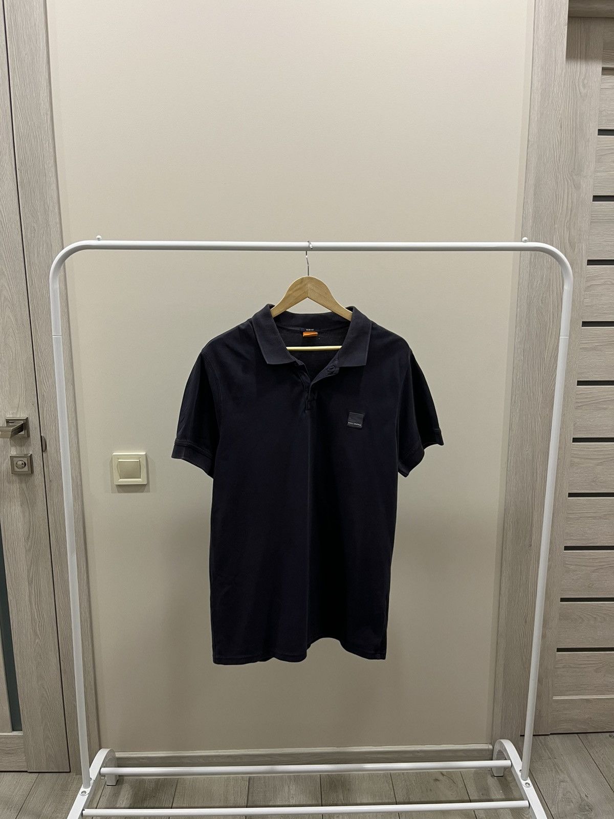 Vintage HUGO BOSS Orange Label Polo Shirt Short Sleeve Cotton Linen Size US XL / EU 56 / 4 - 1 Thumbnail