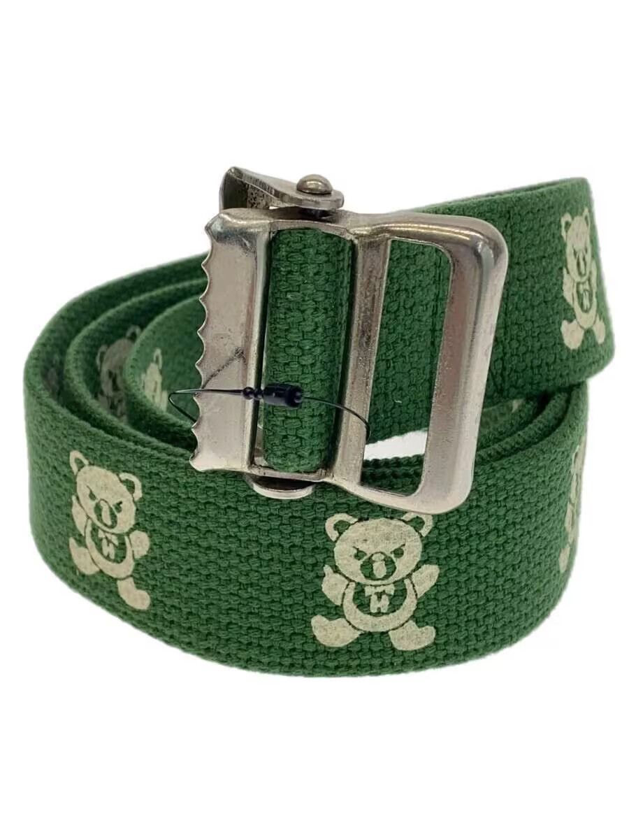 image of Hysteric Glamour Teddy Bear Canvas Belt in Green, Men's