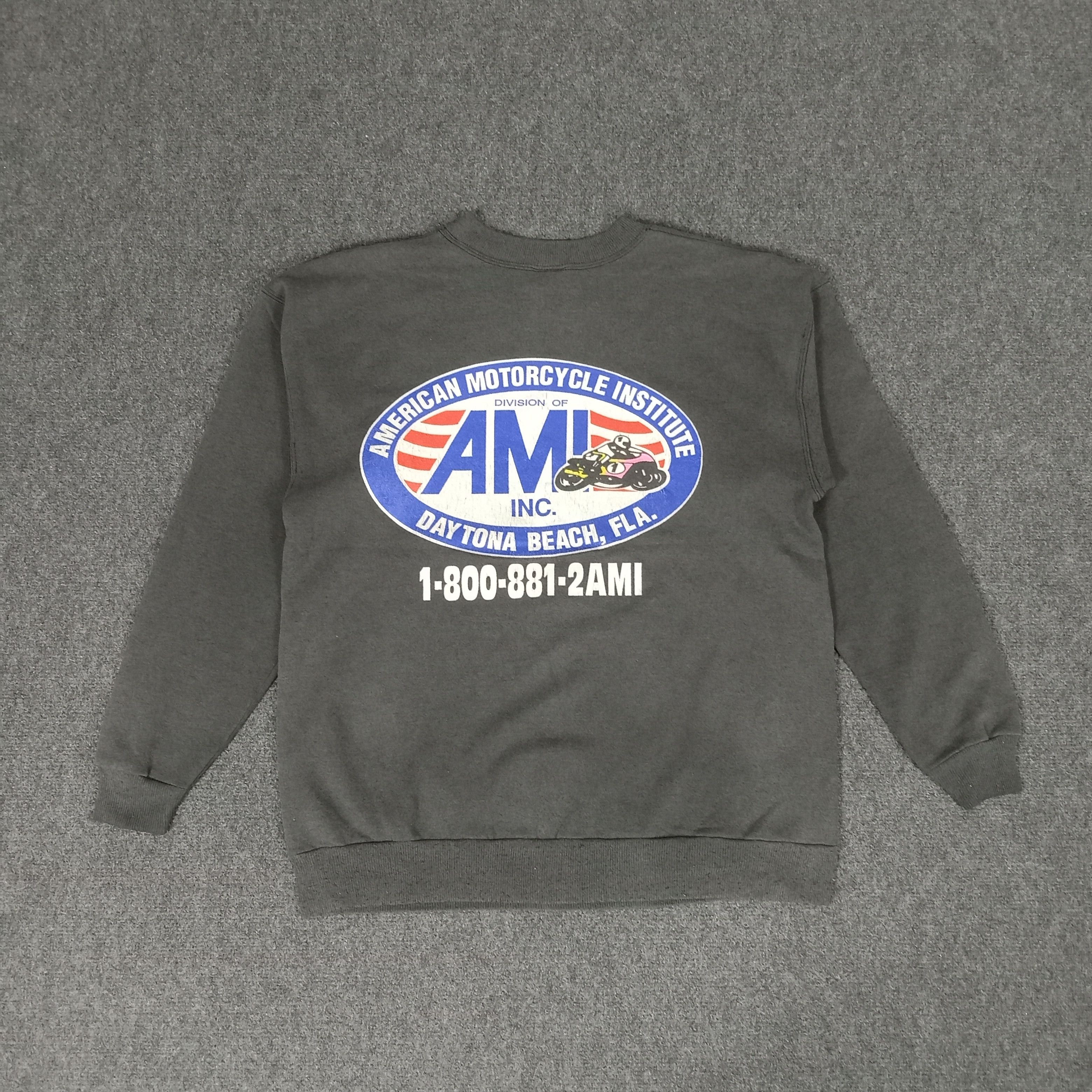 AMI × Vintage Vintage 90's American Motorcycle Institute Bikers Sweatshirt Size US S / EU 44-46 / 1 - 4 Thumbnail