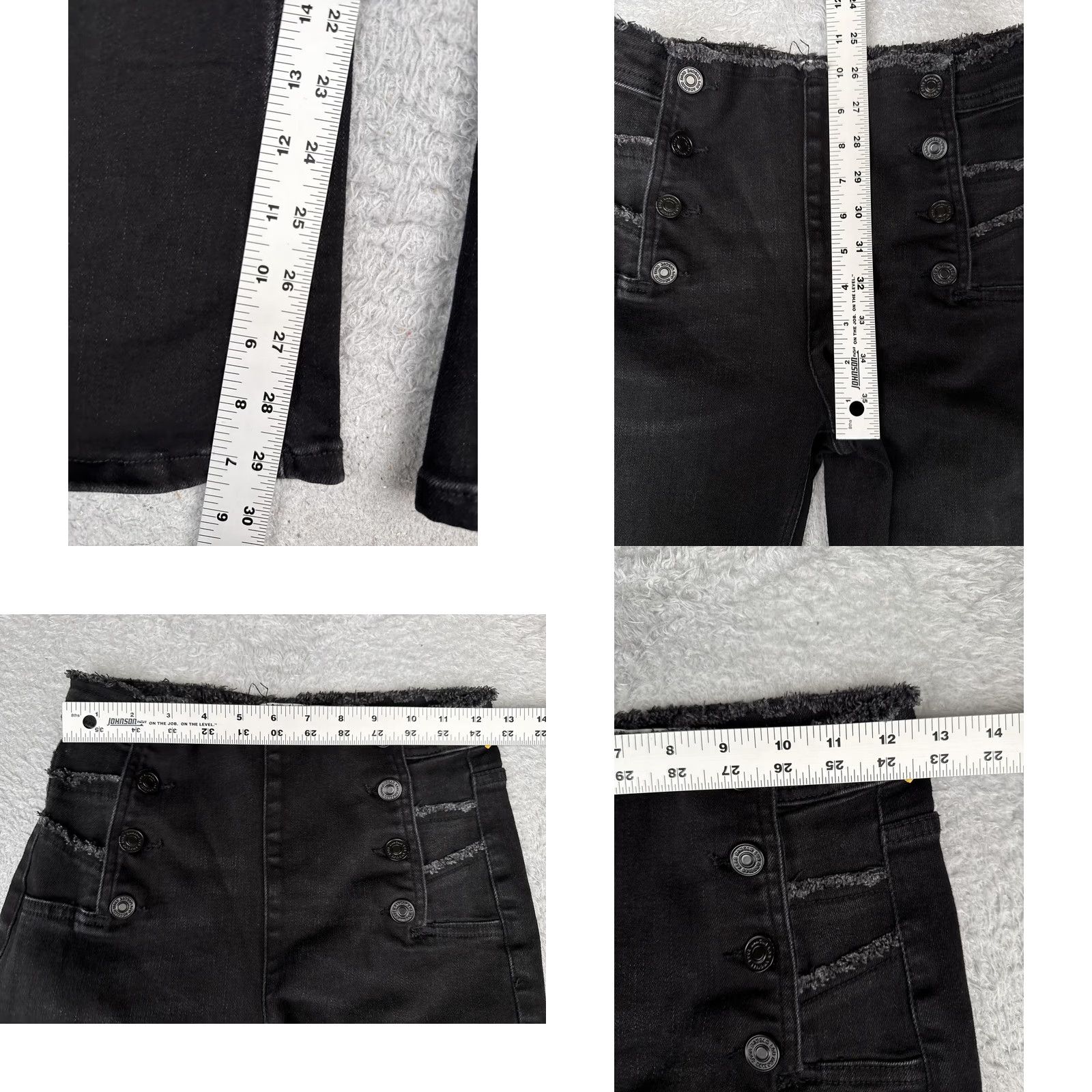 Vintage KanCan Jeans Bootcut Juniors 5/26 Black Dark Wash Mid Rise Stretch Button 25x30 - Denim, 5-Pocket, Slim Fit, Cotton Blend, Spandex, China, Womens Size 27" / US 4 / IT 40 - 8 Thumbnail