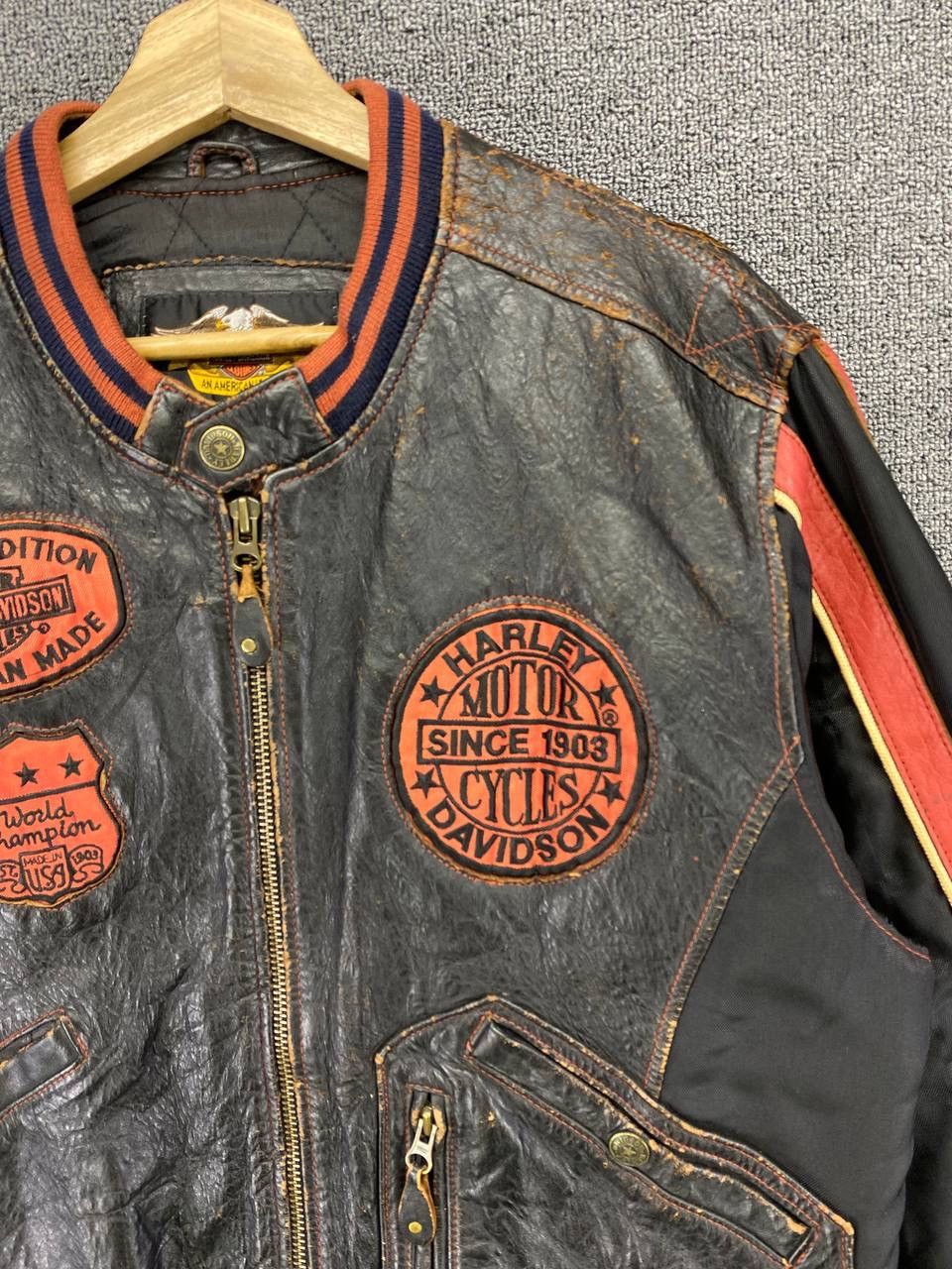Harley Davidson Vintage Harley Davidson Championship Racing Leather Jacket Size US M / EU 48-50 / 2 - 13 Thumbnail