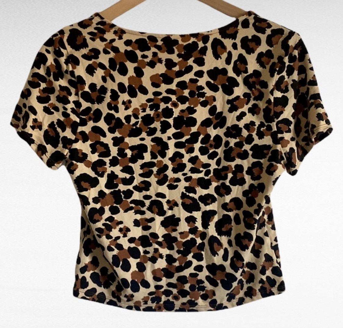 Other LEOPARD ANIMAL PRINT BUTTON FRONT CROP TOP SZ L Size L / US 10 / IT 46 - 7 Thumbnail
