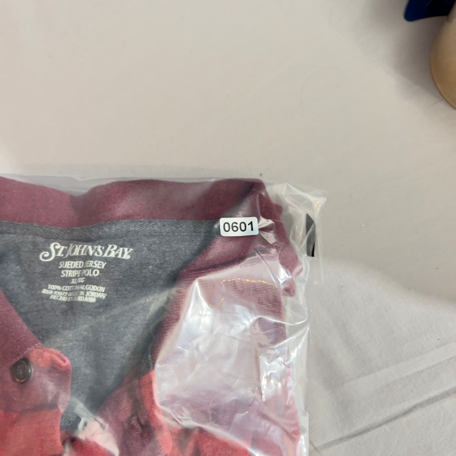 St. Johns Bay Polo St. John's Bay XL Sueded Jersey Striped 2-Button Henley Size US XL / EU 56 / 4 - 10 Thumbnail
