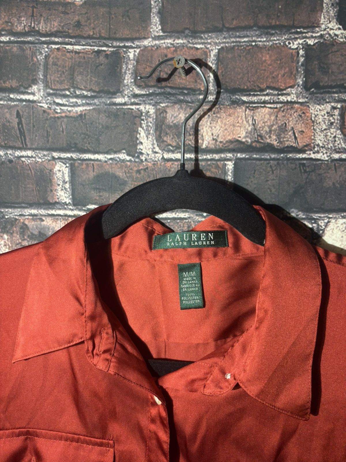Lauren Ralph Lauren Lauren Ralph Lauren Red Button Up Long Sleeve Blouse M Size M / US 6-8 / IT 42-44 - 2 Thumbnail