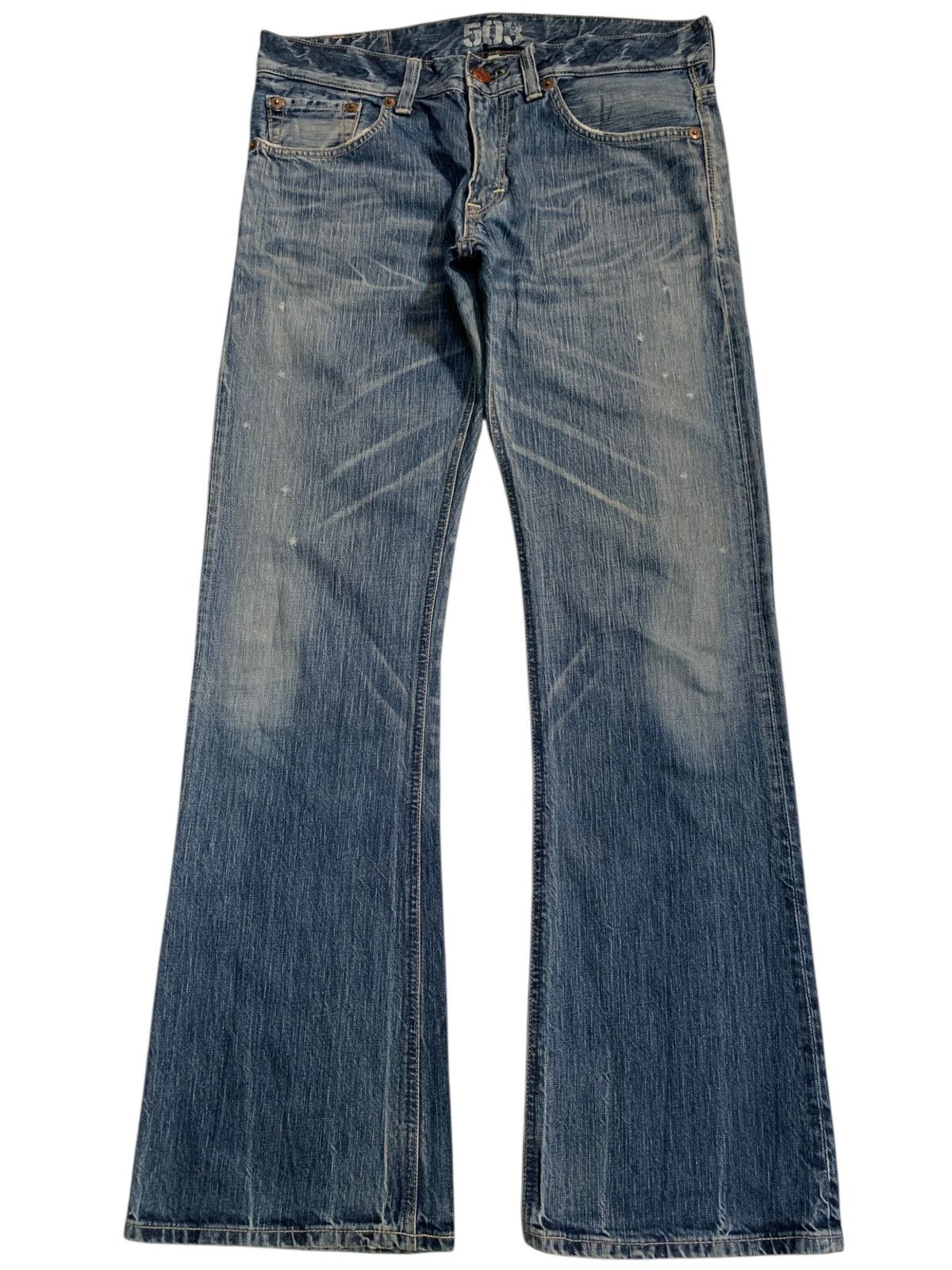 Edwin FLARE JAPANESE EDWIN BLUE TRIP CLAWMARK RUSTY PUNK DENIM Size US 35 - 1 Thumbnail
