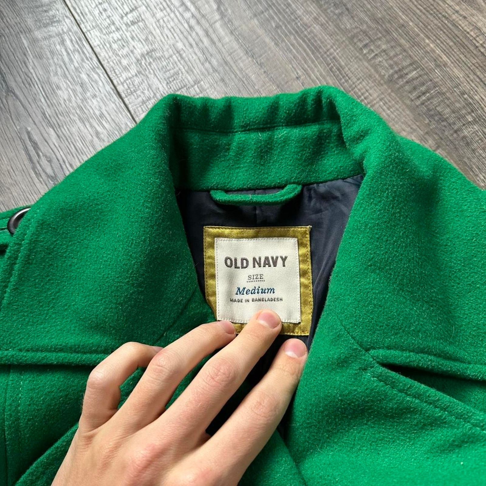 Old Navy Vintage Y2K Old Navy Green Wool Cropped Button Peacoat Size M / US 6-8 / IT 42-44 - 3 Thumbnail