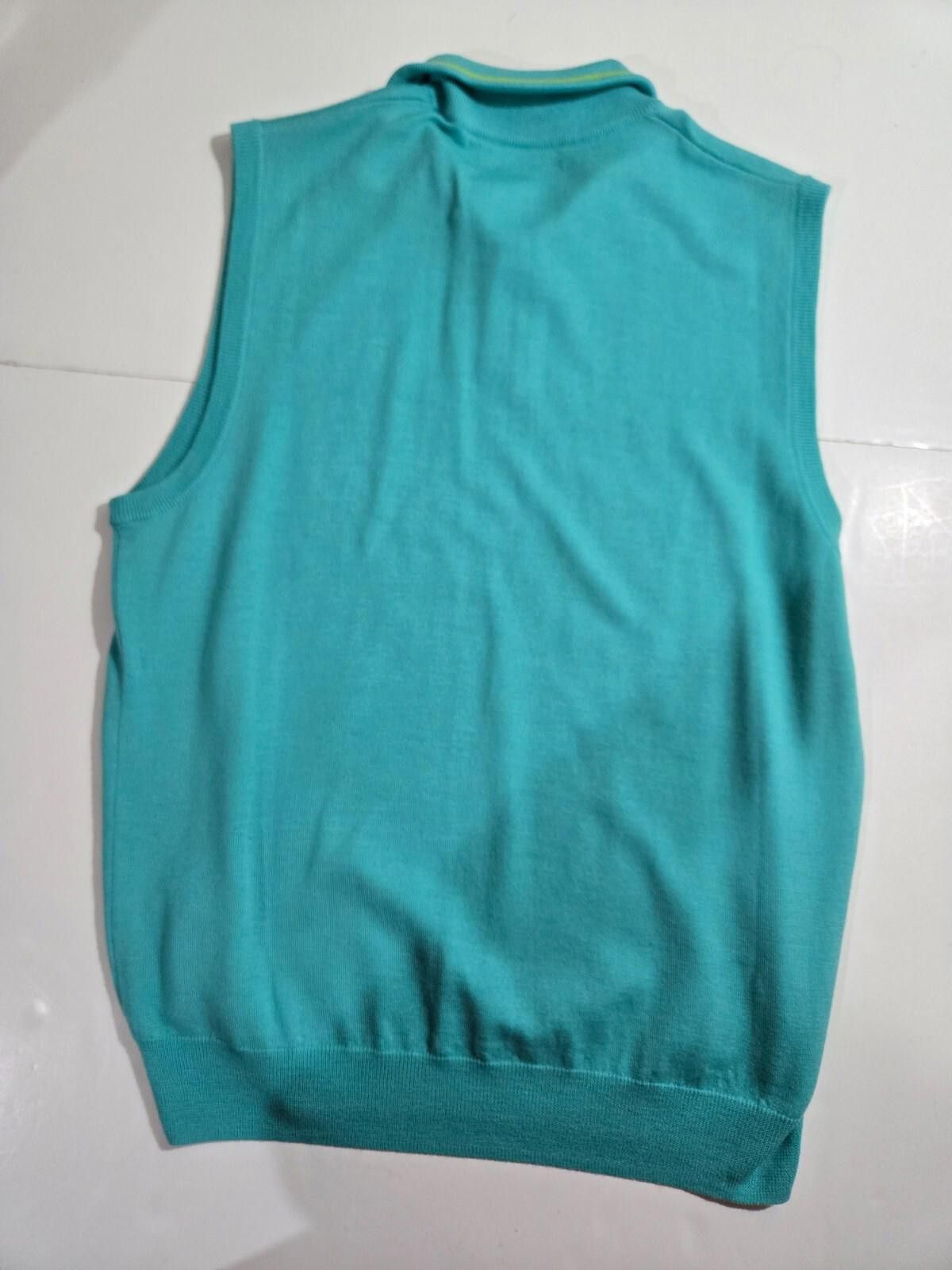 Designer Men's Polo Golf Vest Merino Wool Large 90' Y2K MSRP: $145 Size US L / EU 52-54 / 3 - 3 Thumbnail