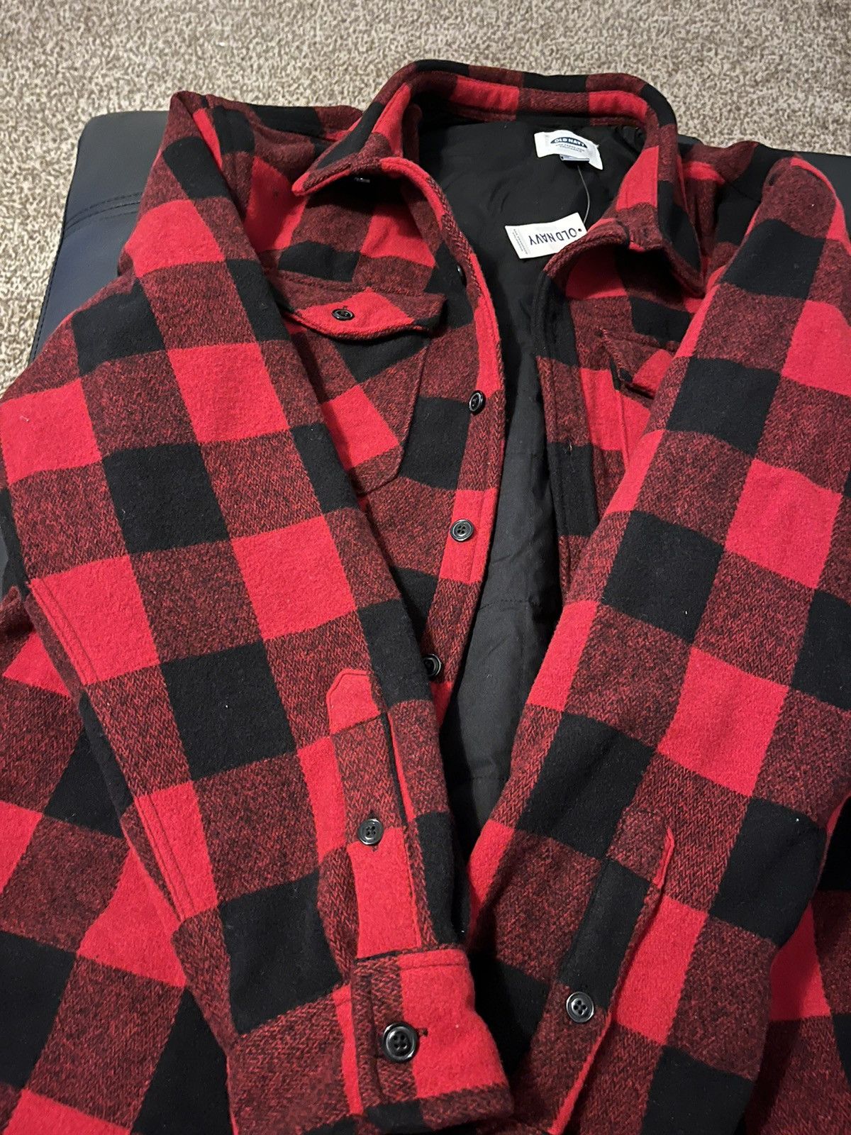 image of Old Navy Lumberjack Flannel Jacket in Red, Men's (Size 2XL)