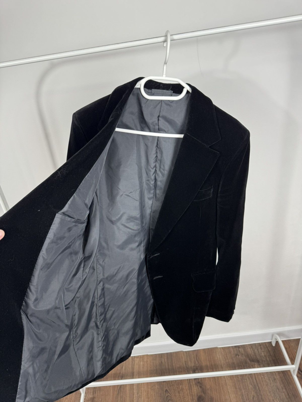 Other Vintage Women’s Black Velvet Blazer Tailored Jacket Coat Size L / US 10 / IT 46 - 8 Thumbnail