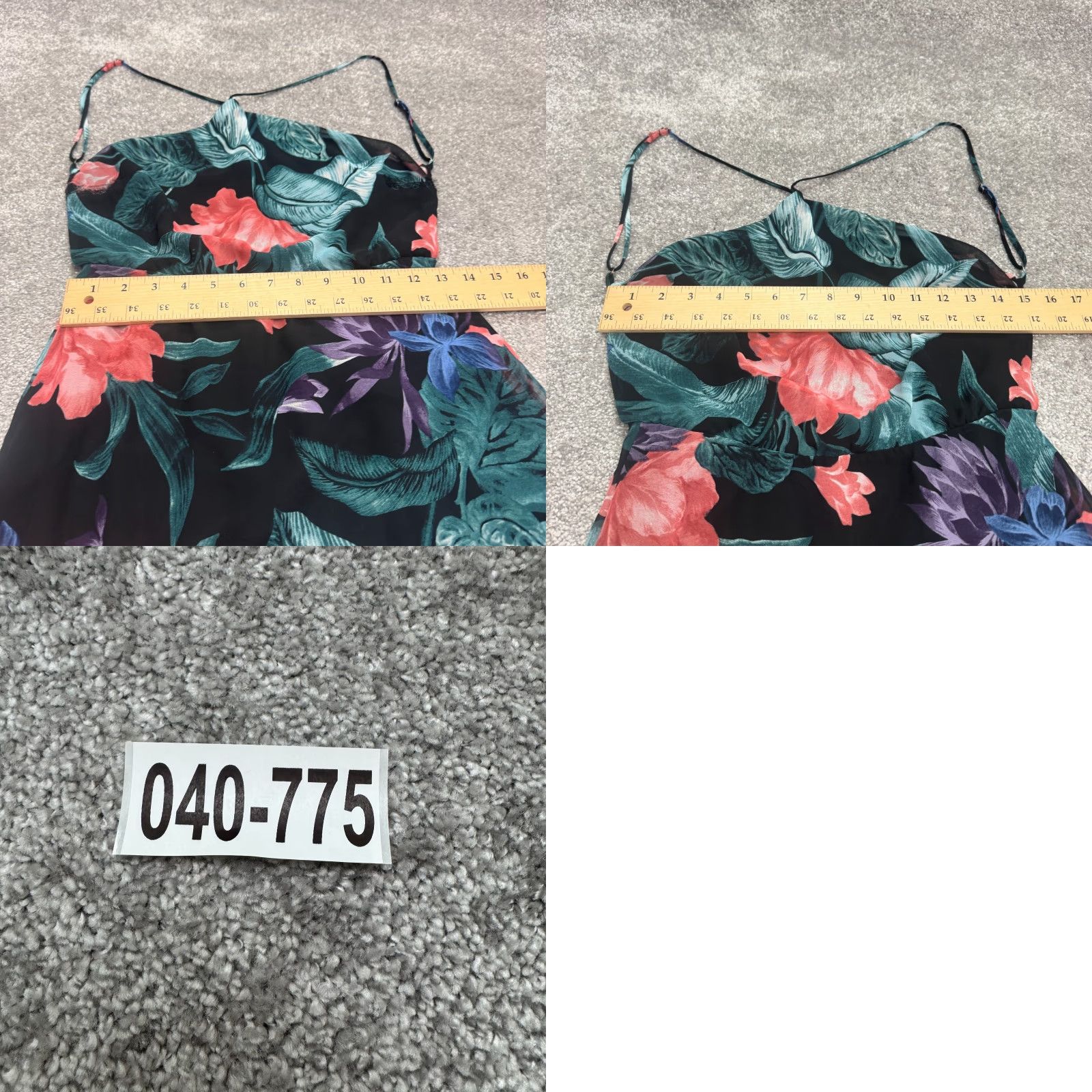 Lulus Lulus Maxi Dress Backless Sheer Overlay Floral Multicolor Strappy Medium Womens Sundress Horizontal Slit, Bohemian, Flower, 90s? Size M / US 6-8 / IT 42-44 - 10 Thumbnail