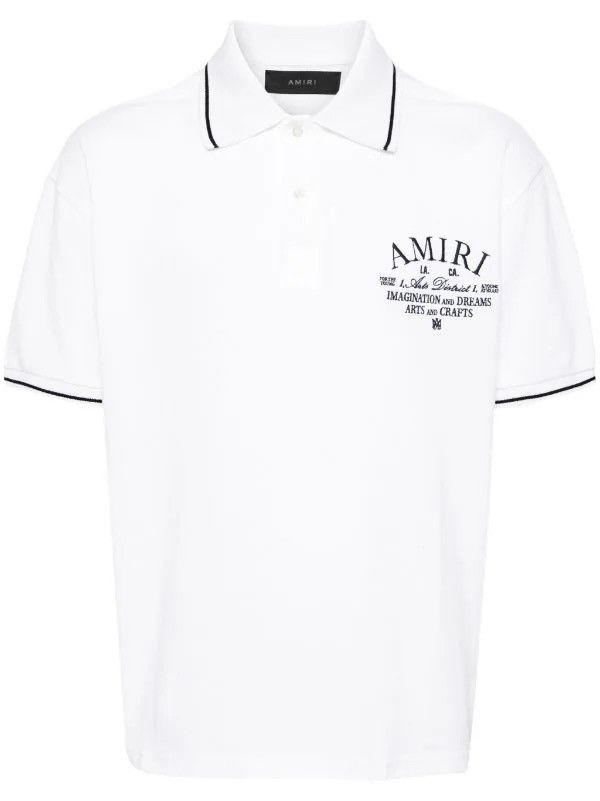 AMIRI Logo-Embroidered Polo Shirt Size Medium