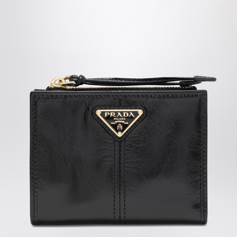 Prada Prada Small Black Leather Wallet Size ONE SIZE - 1 Thumbnail