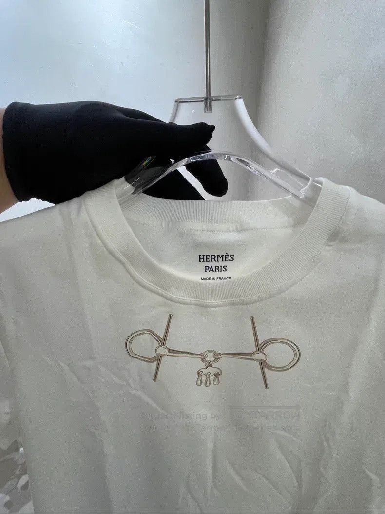 Hermes Hermes Pattern Printed Crew Neck Straight Short Sleeve T-S Size XXS / US 00 / IT 34 - 3 Thumbnail