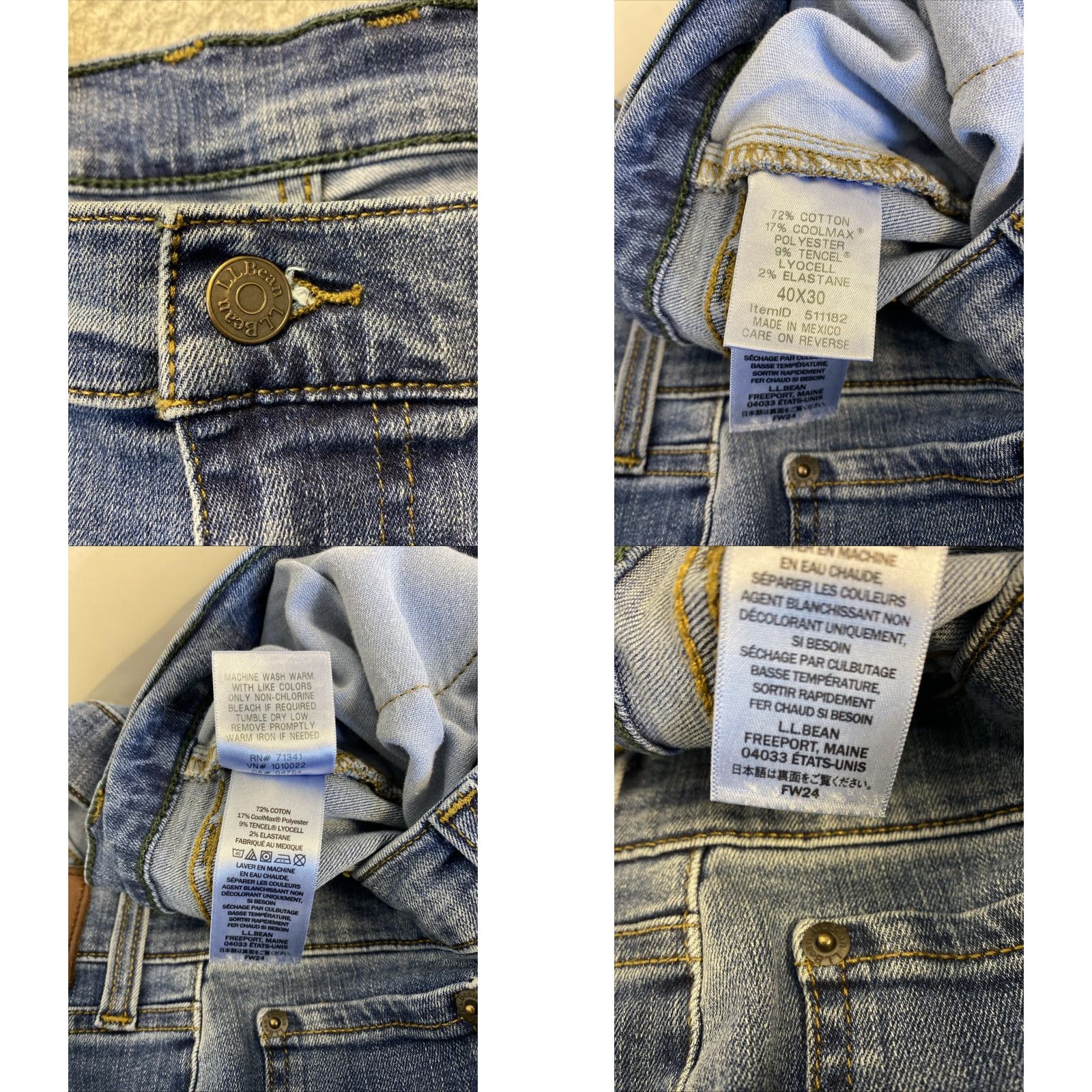 Vintage VINTAGE L.L. Bean Denim Jeans Men 40x30 Blue Slim Straight USA Made Size US 40 / EU 56 - 8 Thumbnail