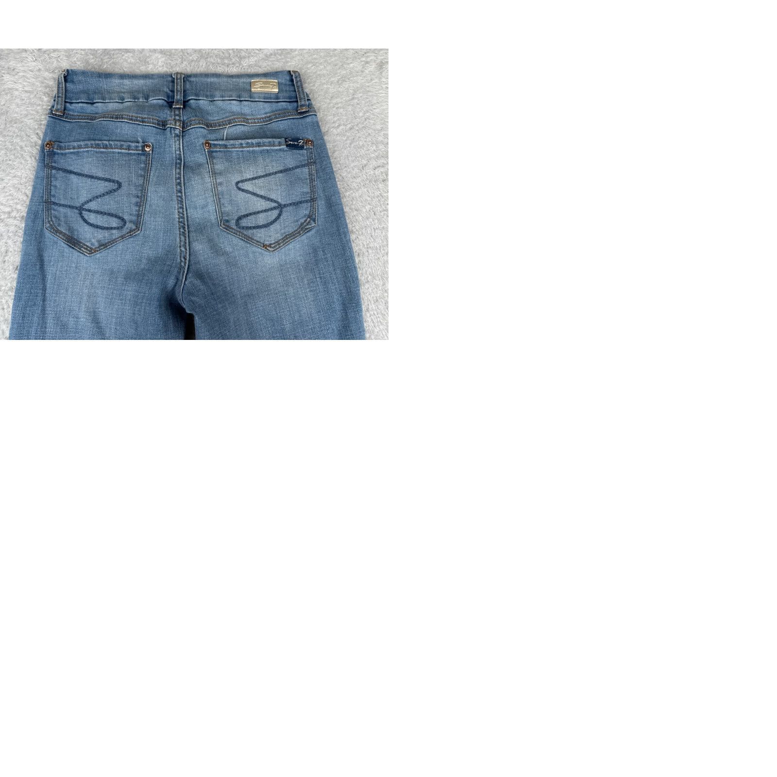 Vintage VINTAGE Seven7 Jeans Women 4 Blue Denim Tummyless High Rise Skinny Cotton 27x28 Size 27" / US 4 / IT 40 - 10 Thumbnail