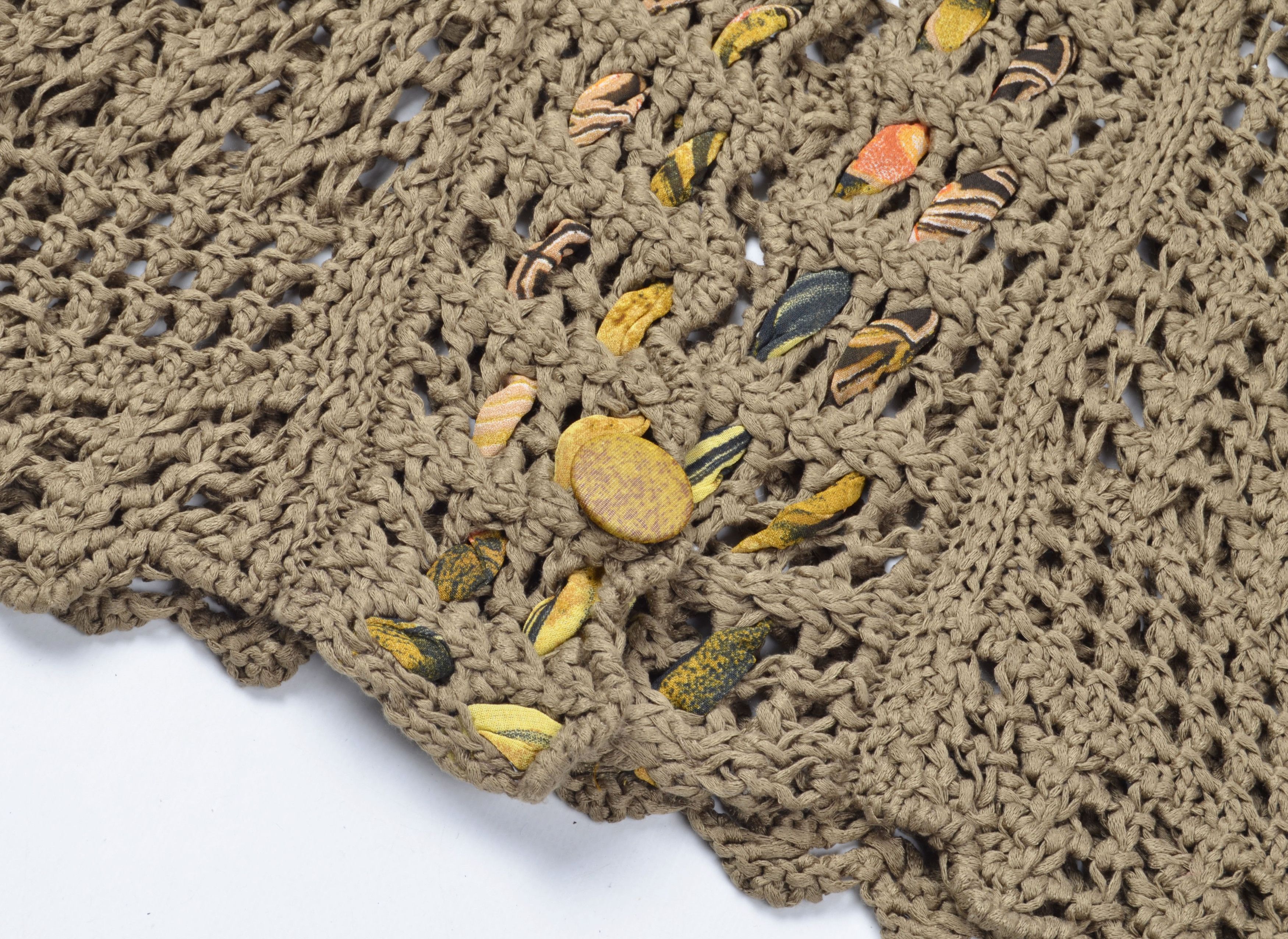 Vintage Vintage Per Una Y2K Crochet Knit Khaki Boho Cropped Cardigan Size M / US 6-8 / IT 42-44 - 6 Thumbnail