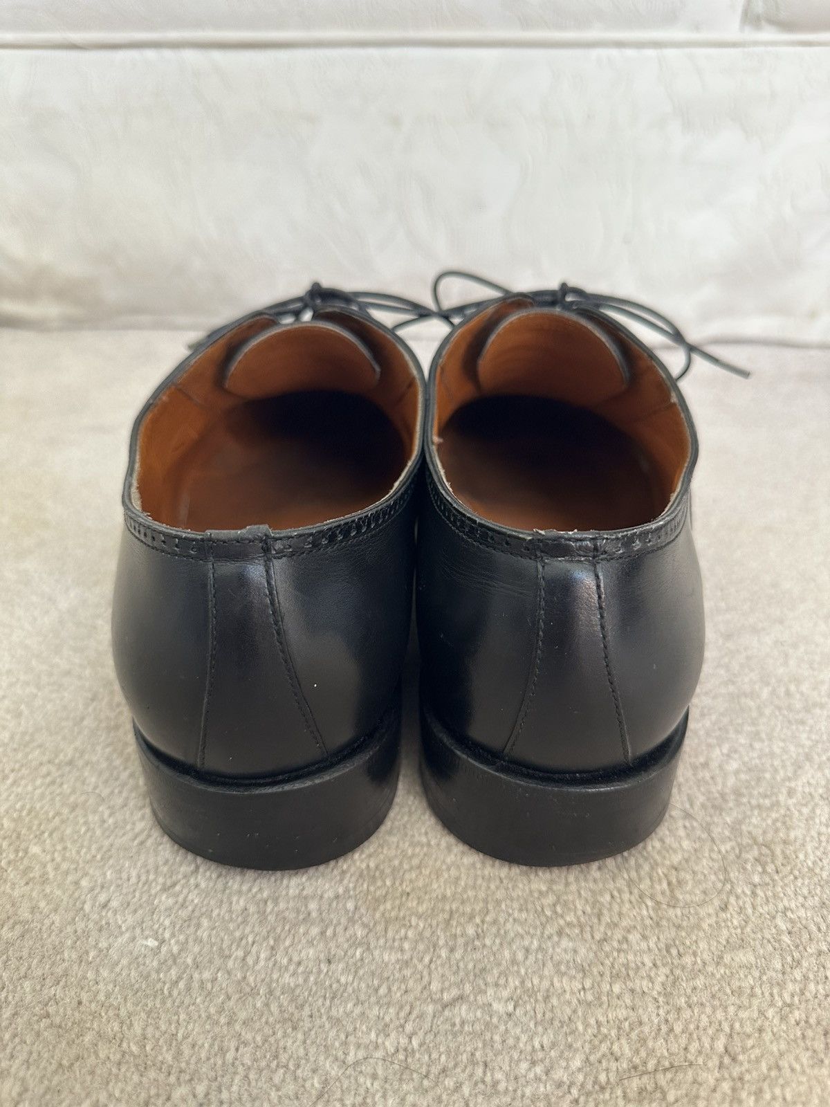Salvatore Ferragamo Salvatore Ferragamo Black Cap Toe Oxford Dress Shoes 7.5 EE Size US 7.5 / EU 40-41 - 7 Thumbnail